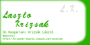 laszlo krizsak business card