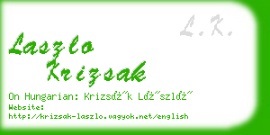 laszlo krizsak business card